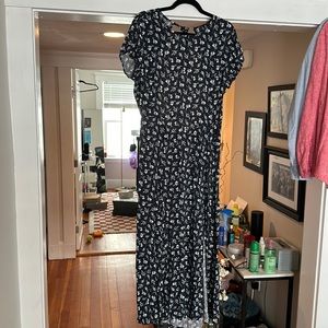 Midi floral open back dress